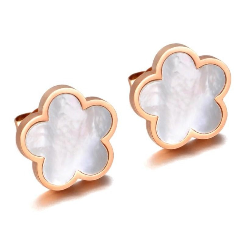 Mother of Pearl Clover Three Drop Earrings | Trish Becker Jewelry