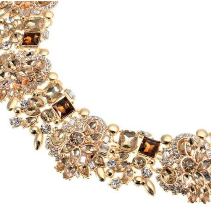 Spectacular Champagne Crystal Necklace Maestro Hennessy Princess Yasmin Collection